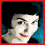 Four- with red border showing stylized face segments and 'amelie' text in bottom-right