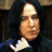 Pixelated image of a person with long dark hair and a black jacket, next to purple with pink text reading "have you hugged your snape today?"