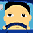 Animated contact sheet of a cartoon character with changing facial features across 17 frames, featuring text elements and brand logos on blue backgrounds.