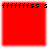 Four identical red square icons with black pixelated text at the top reading 'ffffffff55 5' in a