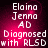 Pixelated text on a dark magenta background with two distinct brightness states.