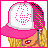 Pixelated cartoon-style animated contact sheet showing a female character in pink swimwear and a trucker hat with text "Bangin Boo" on four frames.