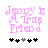 Pixelated pink text reads "Jenny Is A True Friend" above a of black and gray asterisks on white background