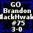 Static pixel art displays repeated text elements with blue lightning-like borders on black background, featuring 'GO Brandon' and 'HackHwa' phrases.