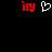 Red pixelated text 'iuy' on left and right, white pixelated heart in center, all on black background.