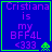 Four identical blue square with green borders display purple text and a pixelated alien icon, each showing the same static content