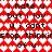 Red and white pixelated heart pattern background with black text repeating 'i hate u but i lov u i cant stop thinkin of u' in two