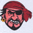 Pixelated image of a pirate character with red bandana, black eye patch, gold earring, and beard on white background; bold text 'GO', 'EMMONS', 'RAIDERS!!!' on solid red field.