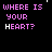 Animated contact sheet of 24 frames showing a pixel art animation with repeated text and heart symbols on black background.