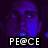 Pixelated image of a person's face with blue lighting, overlaid text elements in black boxes.