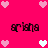 A static pixel art image with a bright pink background featuring repeated text and heart symbols.