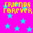Pixelated yellow text 'FRIENDS FOREVER' repeats across a bright pink background with scattered light blue stars.