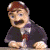 Animated contact sheet of six pixelated cartoon characters in formal attire with varying expressions and poses, displayed on a transparent background.