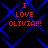 Red text "I LOVE OLIVIA!!!" on black background with blue lines, repeated in four quadrants