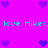 Pixelated icon with bright magenta background, cyan text repeating 'love Mike<', and purple heart symbols arranged in a pattern