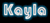 Pixelated text 'Mayla' in light blue and white with a dark outline on black background, rendered as static digital art.