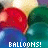 identical balloon images with text reading 'BALLOONS!' in varying colors