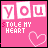 A 5x5 contact sheet of animated frames showing a pink-themed icon with text "YOU" and "STOLE MY HEART" alongside heart symbols, displaying subtle variations in text alignment and heart outline styles across sampled frames.