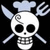 Pixelated skull icon with chef hat, fork and knife crossed behind, spiral on forehead, checkered mouth covering.