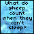 Pixelated blue background with text "What do sheep count when they can't sleep?" and a small figure changing position across frames.