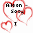 Static image with red heart outlines and black pixelated text reading 'Aileen - Sexy', 'I Love these', 'Amanda - O.M.G Amanda B!! chicks©' on white background.