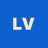 Blue background with large white 'LV' letters in pixelated style, centered on the image.