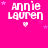 identical pink icons with white text 'Annie Lauren' and small hearts, each containing scattered star shapes