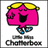 Pixelated pink character with yellow hair, open mouth, and raised hand on white background; adjacent bright pink displays repeating yellow text