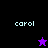 Four display the name 'carol' with a star icon changing from purple to black against alternating black and purple backgrounds
