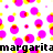 Pixelated icon with scattered pink circles and yellow squares on white background, black text 'margarita' at bottom.