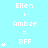 Three identical display 'Ellen + Amber = BFF' text with increasing star counts on a light blue background, transitioning from one to five stars across observations