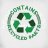 Green recycling symbol with three arrows in a circular pattern on a light background.