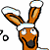 Pixelated orange rabbit with white headband holds two beer mugs, next to "WTF Mate!" text on plain background.
