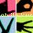A static pixelated image divided into four quadrants with distinct color schemes and shapes, including text reading 'oh its love' in green.