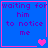 Blue square with pink border containing purple text 'waiting for him to notice me' and changing heart symbols.
