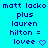 Cyan background with repeated text and purple heart symbols arranged in a pattern