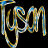 A 48x48 pixel animated buddy icon featuring two stylized text-based logos in a contact sheet layout, with the left logo in warm yellow/gold tones and the right in cool blue/purple hues against a black background.