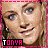 Animated contact sheet of a woman's face with changing facial expressions and text, framed by pink dashed borders on a gray background.