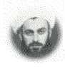 Three circular grayscale portraits with halftone dot patterns, each showing a different person's face in a static composition.