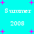 Cyan background with white pixelated text 'Summer' and '2008', scattered pink plus signs, no visible animation changes.