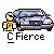 Pixel art animation of a character with a car, showing sequential actions including waving, interacting with debris, and emitting orange and blue particle effects.