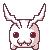 A 5x5 grid of pixel art frames showing a cartoon creature's facial expressions and mouth movements in an animated sequence.