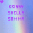 A vertical of identical pixelated icons with purple text and small pink hearts on a blue-purple gradient background