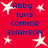 Red background with white stars and blue text reading "Abby luvs CONNOR SWANSON" in two identical vertical