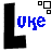 Four display a black L-shaped figure with blue and light-blue text 'Uke' above it, each showing different square icon arrangements