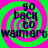 Four identical display 'go back to walmart' text over green and pink spiral backgrounds with pixelated text
