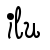 Four variations of stylized lowercase 'ilu' text with changing dot and stroke colors across a white background.