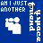 A 5x5 contact sheet of a blue animated buddy icon featuring repeated white stick figures and text, with the bottom-right frame showing a gray background.