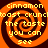 Four identical orange and brown spiral patterns with yellow text reading "cinnamon toast crunch the taste you can see" arranged in a
