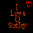 Red pixelated text 'I Love U Bailey' with a red heart symbol above 'I' on a black background, displayed in two side-by-side static frames.